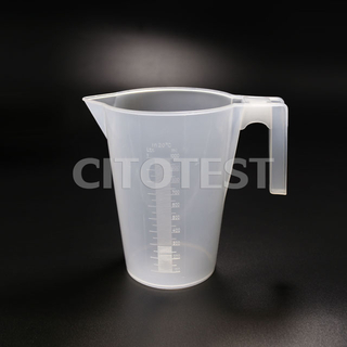 Beaker with Handle and Spout, Molded Graduation, PP Material